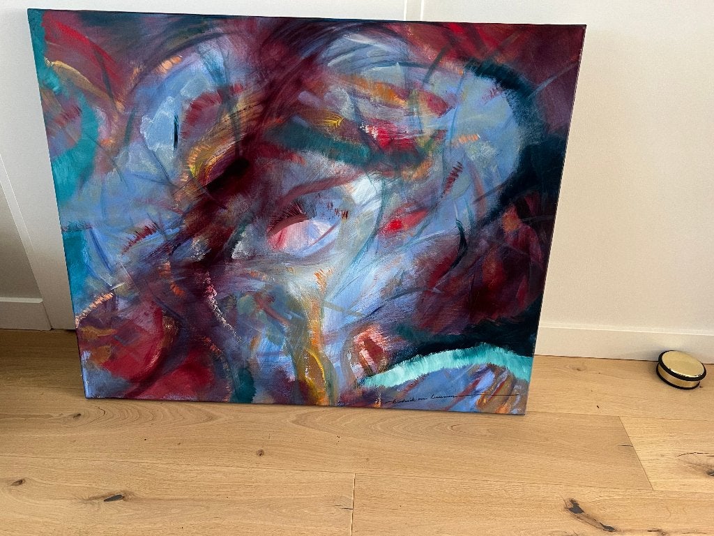 Diederik van Leeuwen schilderij, Antiek en Kunst, Ophalen, Handgeschilderd, Aquarel, Doek