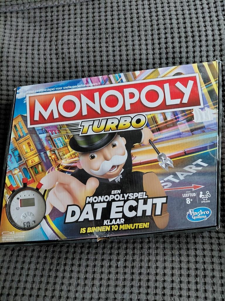 Monopoly Turbo - Het snelle Monopoly spel, Drie of vier spelers, Ophalen, Zo goed als nieuw, Hasbro Gaming