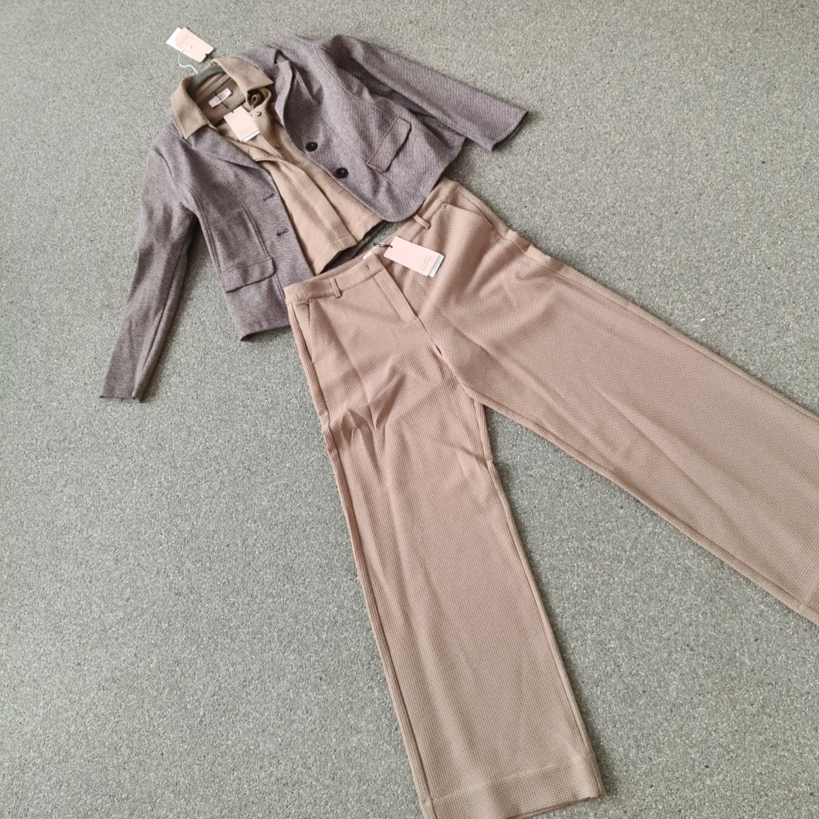 Studio Anneloes driedelig set waffle latte L/XL, Studio Anneloes, Verzenden, Beige, Maat 42/44 (L)