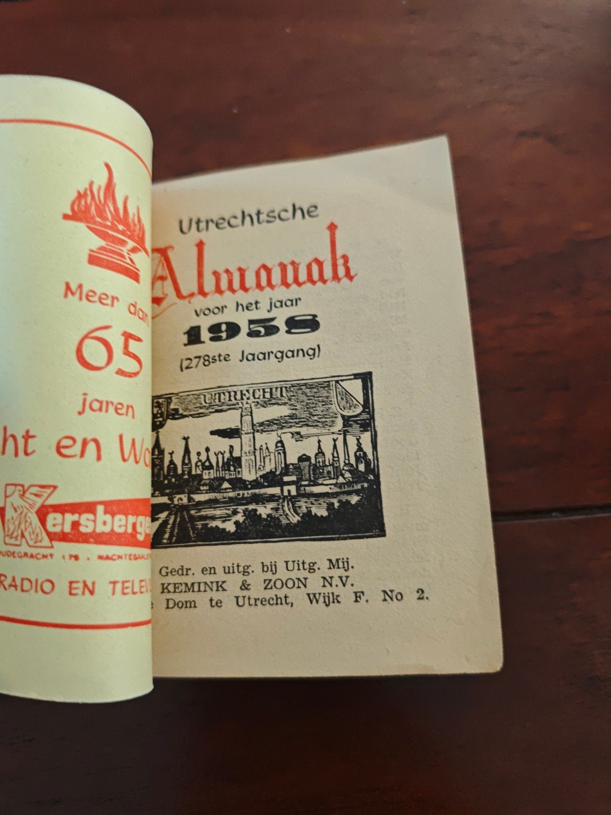 Utrechtsche Almanak uit 1958 - Goede Staat, Ophalen of Verzenden