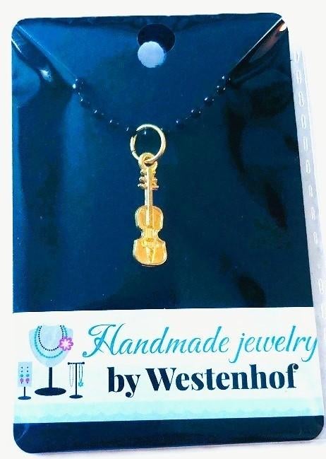Hanger goud viool stainless steel goldplated, Sieraden, Tassen en Uiterlijk, Verzenden, Nieuw, Goud, Overige materialen