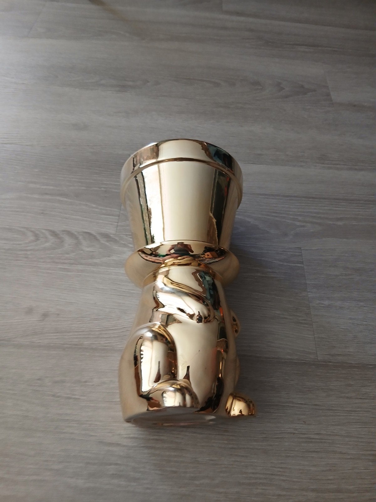 Gouden konijn bloempot/vaas, Ophalen, Zo goed als nieuw, Goud, Modern