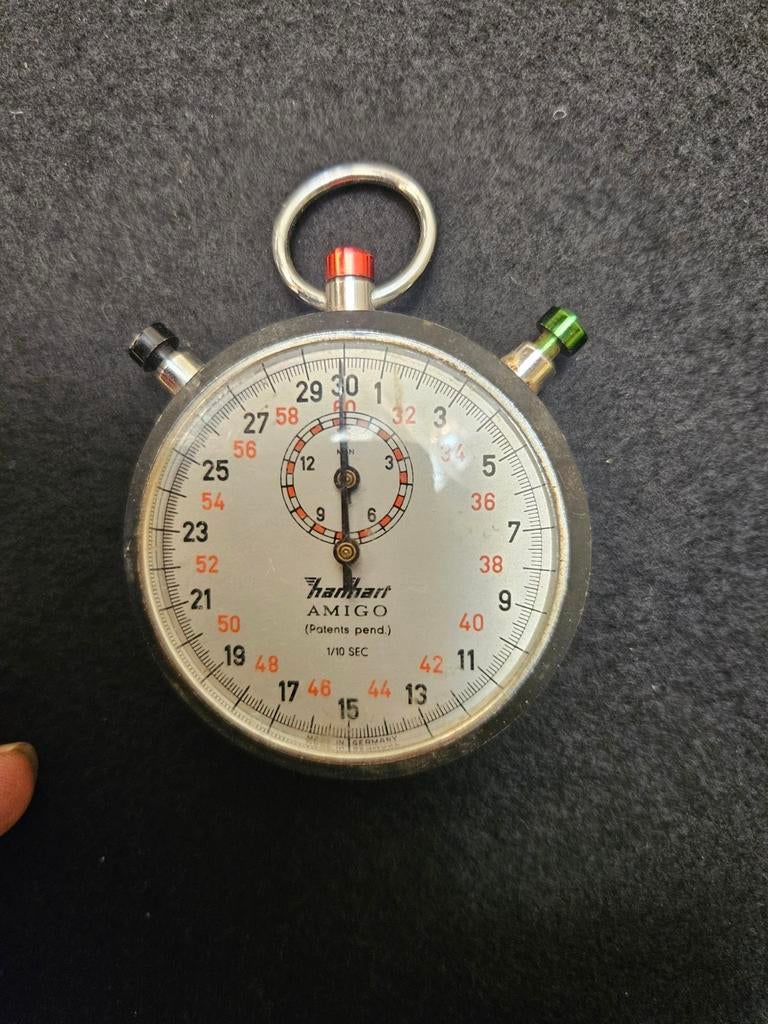 Vintage Hanhart Amigo Stopwatch - Schokbestendig, Ophalen of Verzenden