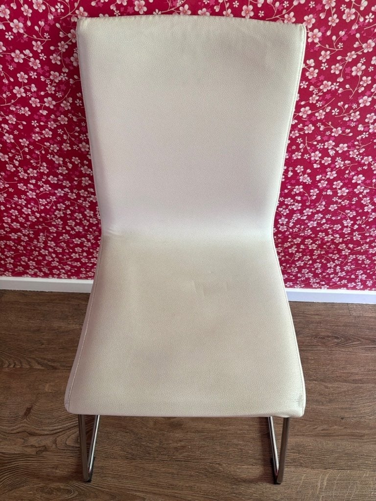 IKEA wit/creme eetkamerstoel, Huis en Inrichting, Stoelen, Gebruikt, Drie, Kunststof, Wit, Ophalen