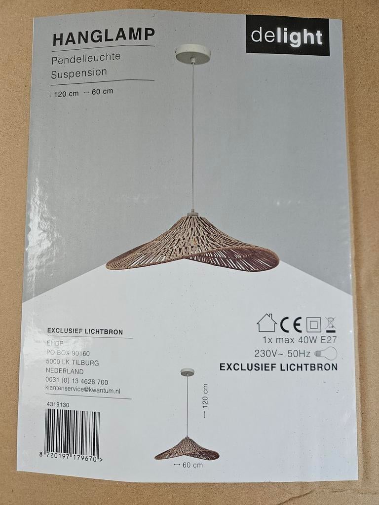 Kwantum Hanglamp Tauri Naturel, Nieuw, Ophalen of Verzenden, Modern, Natuurlijk, Stof