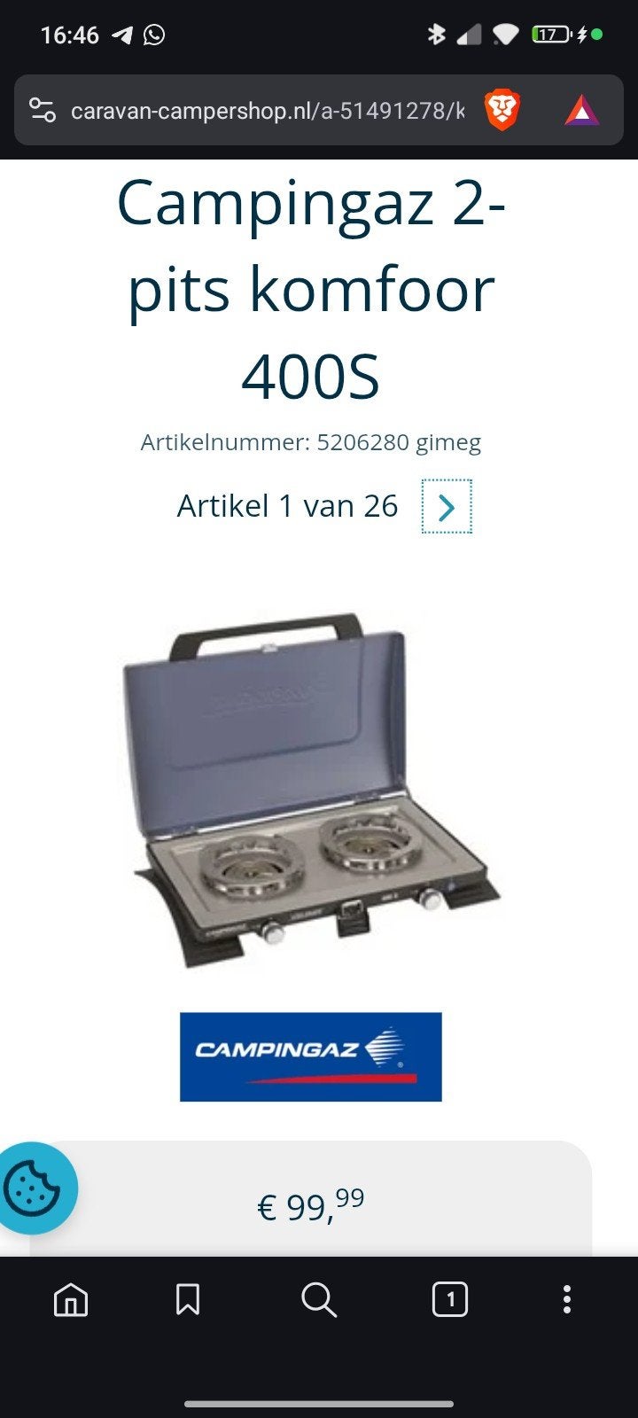 Campingaz 2-pits kooktoestel 400S Xcelerate, Ophalen of Verzenden