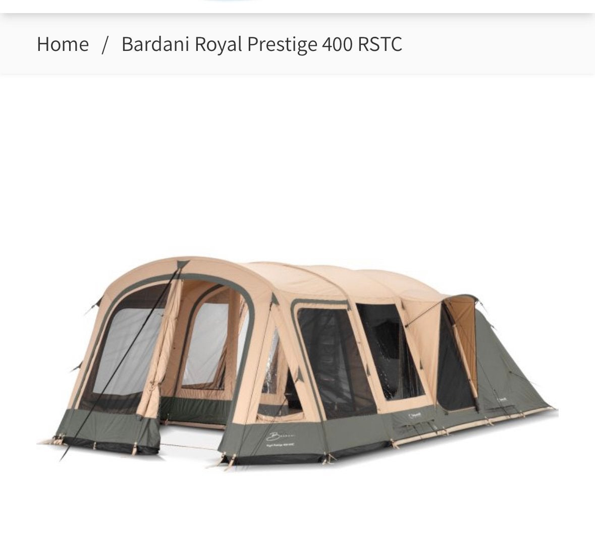 Bardani Royal Prestige 400 RSC tunneltent, Caravans en Kamperen, Tenten, Ophalen, Gebruikt, Tot en met 5