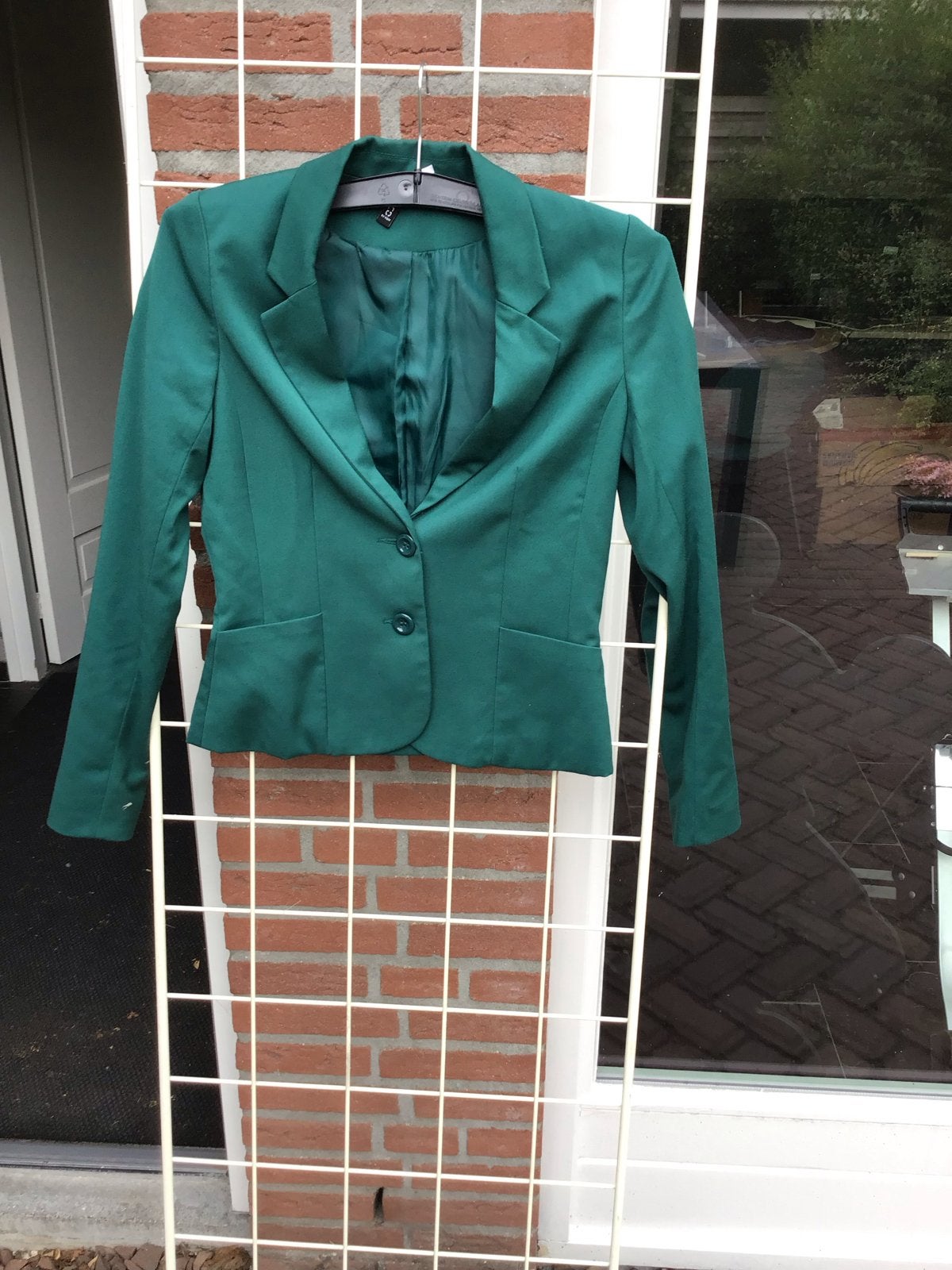 Groen Jasje van H&M - Maat 36 (S), Kleding | Dames, Ophalen of Verzenden, Zo goed als nieuw, Jasje, Maat 36 (S)