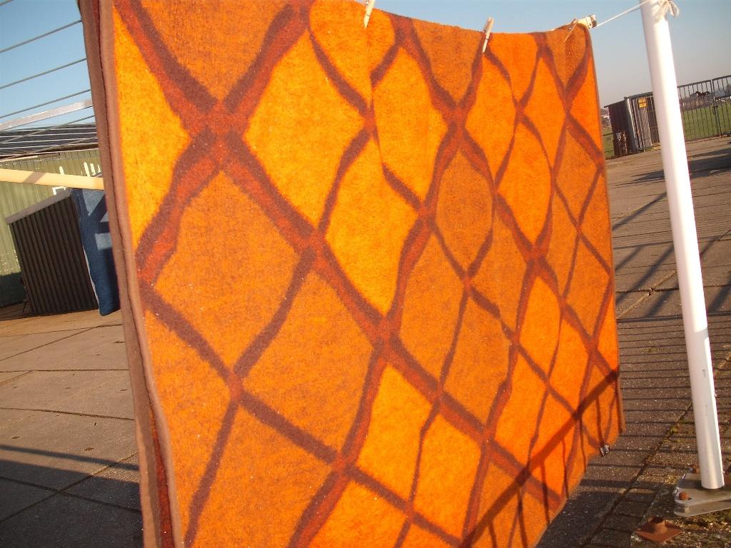 Vintage 1977 deken 1.85 x 2.40 woondeken plaid winterdeken, Ophalen, Gebruikt