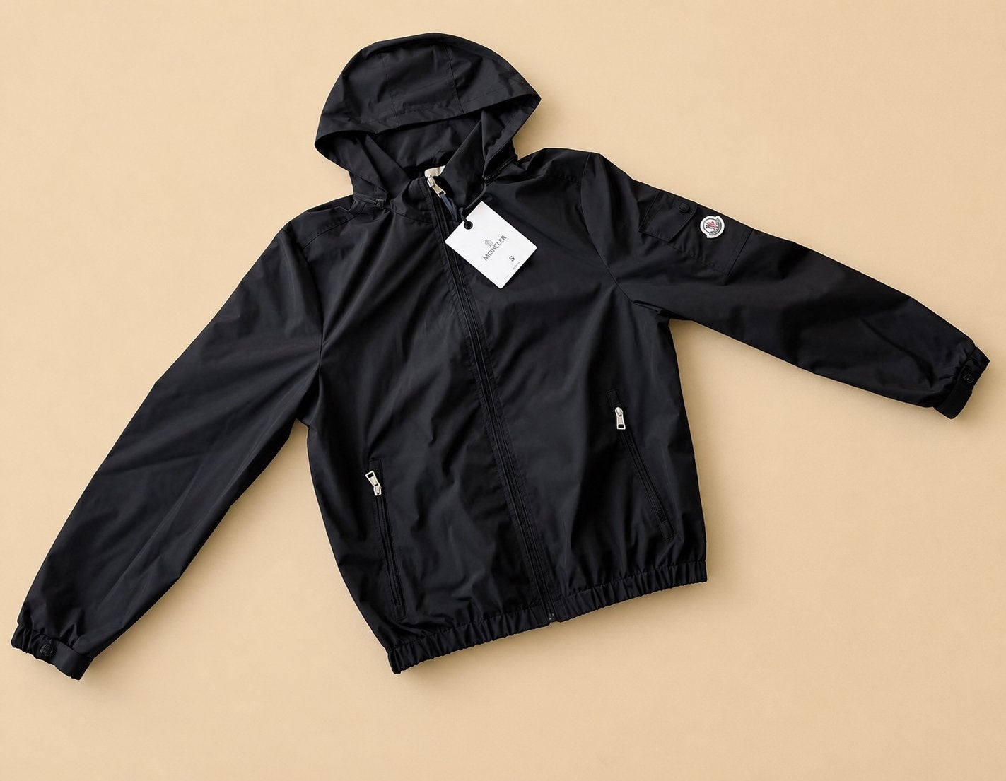 Moncler Windbreaker met NFC, Kleding | Heren, Jassen | Zomer, Ophalen of Verzenden, Nieuw, Zwart
