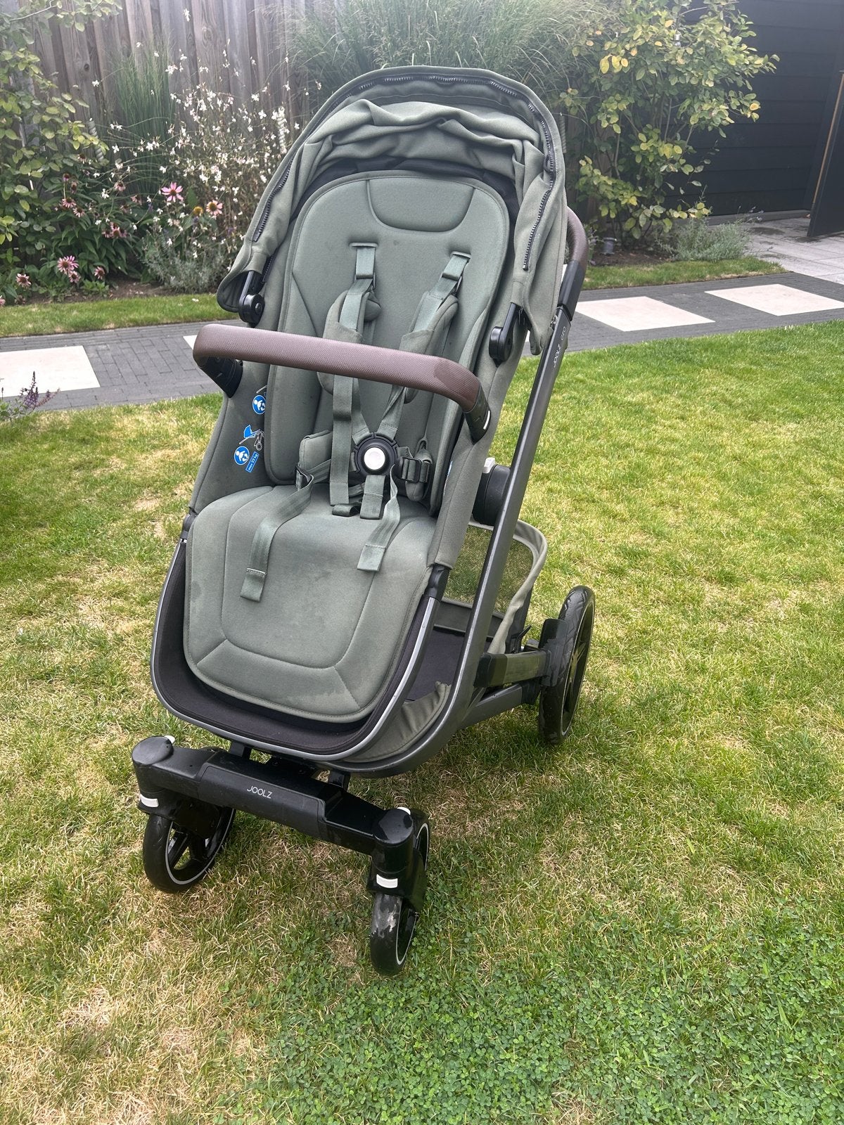 Joolz Geo3 kinderwagen urban green met reiswieg en voetenzak, Ophalen, Gebruikt, Combiwagen, Met reiswieg