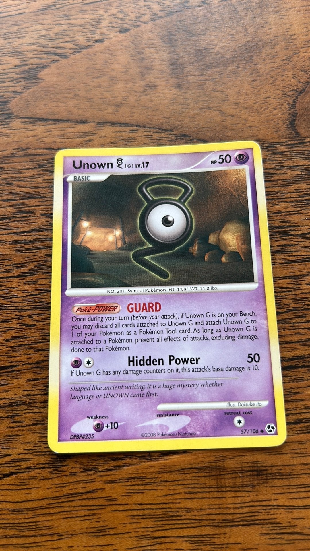 Unown G 57/106, Ophalen of Verzenden, Gebruikt, Losse kaart