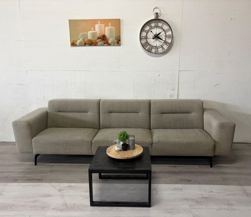 Bank Beige - Professioneel gereinigd, Ophalen of Verzenden, Zo goed als nieuw, 150 cm of meer, Vierpersoons of meer