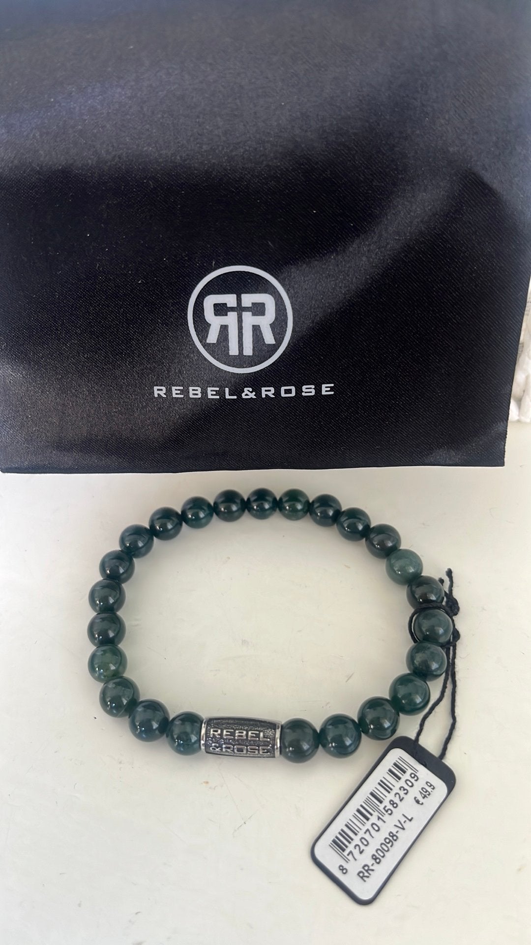 Rebel & rose natuurstenen armband, Ophalen of Verzenden, Nieuw, Groen, Elastiek