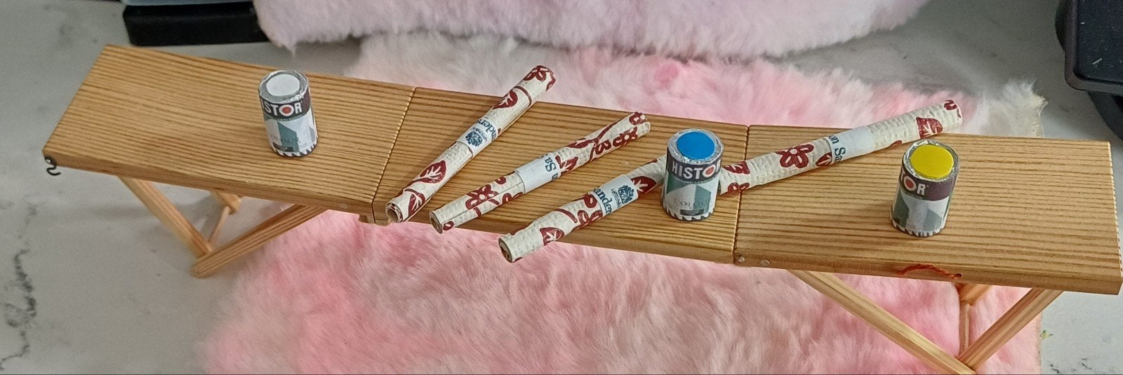 poppenhuis behangtafel met accessoires, Ophalen of Verzenden, Zo goed als nieuw, Poppenhuis