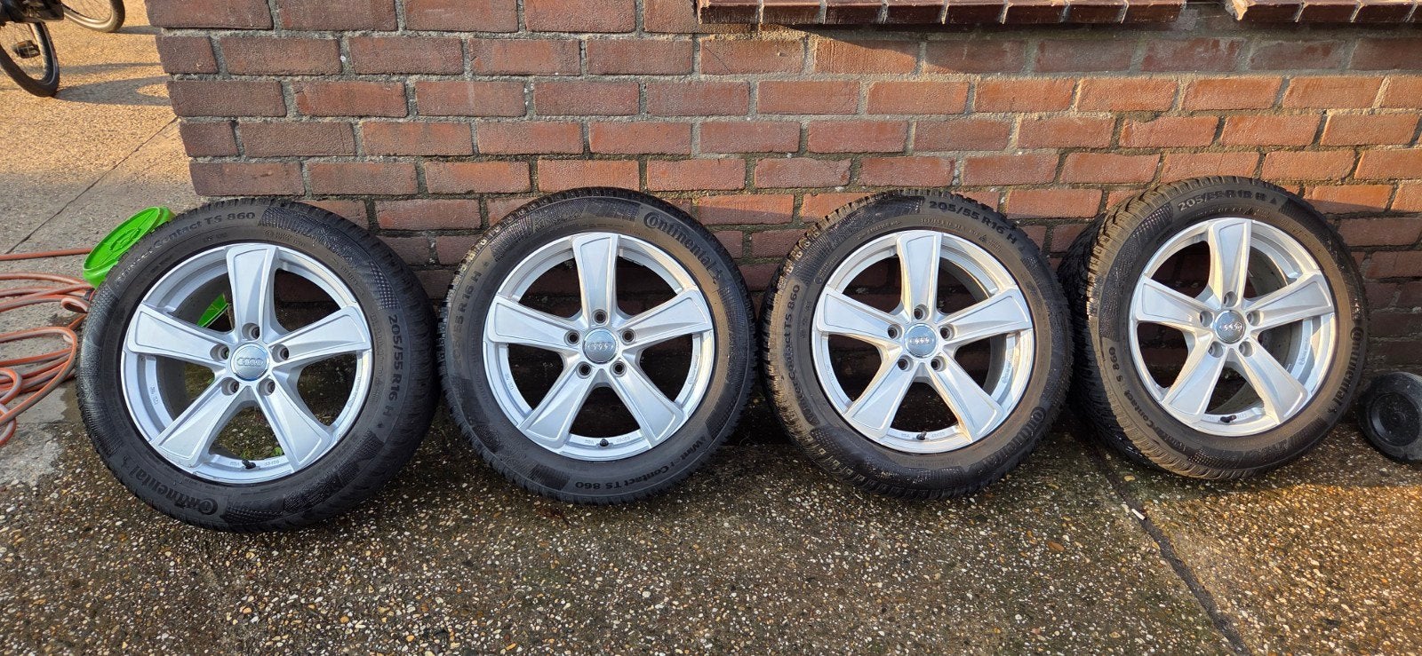 Velgen set VAG 5x112 met goede banden/winterbanden., Auto-onderdelen, Banden en Velgen, Ophalen, Gebruikt, 16 inch, Banden en Velgen