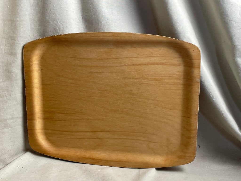 Vintage houten dienblad jaren 60, Gebruikt, Ophalen of Verzenden, Dienblad, Rechthoekig