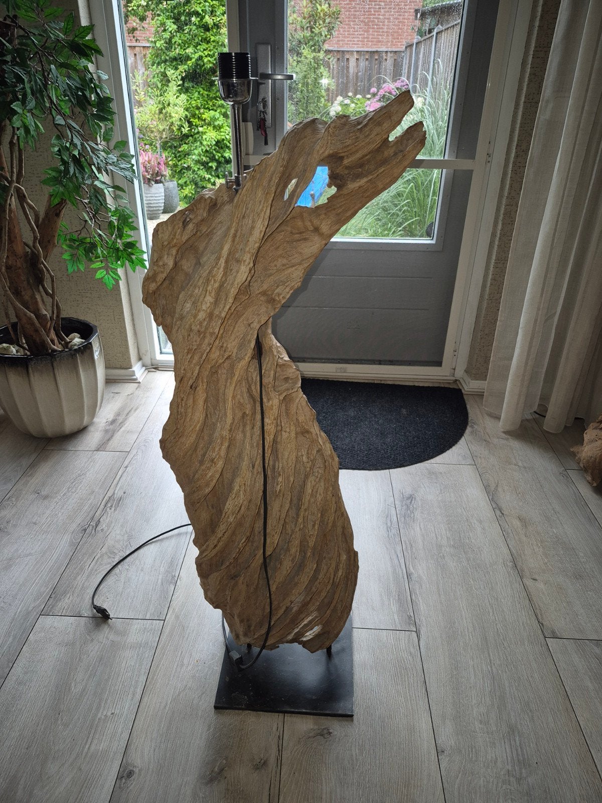 Super gave houten staande lamp., Ophalen, Zo goed als nieuw, 150 tot 200 cm