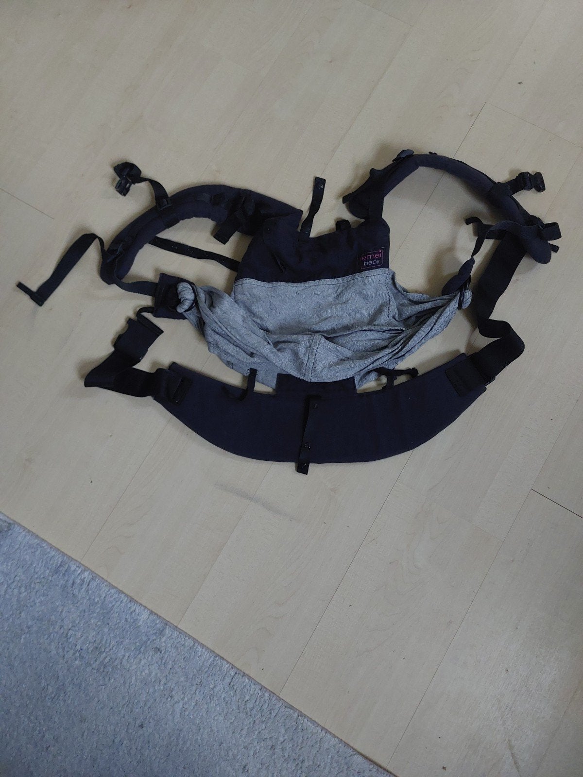 Emeibaby draagzak zwart grijs - baby, Kinderen en Baby's, Ophalen, Gebruikt, Draagzak, Overige merken