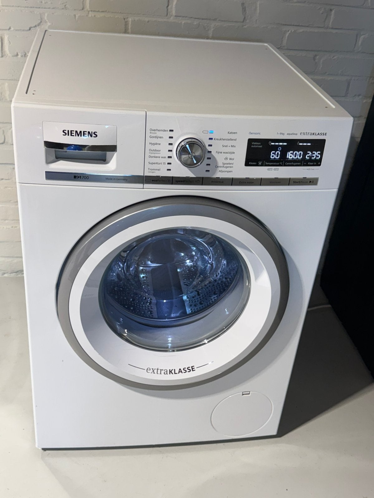 Siemens iQ700 9kg 1600 toeren Wasmachine, Ophalen, 8 tot 10 kg, Kort programma, 85 tot 90 cm