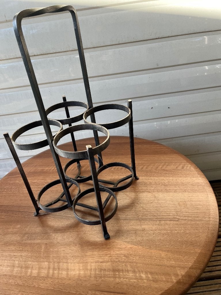 vintage metalen  Franse flessenhouder, Ophalen of Verzenden, Huis en Inrichting