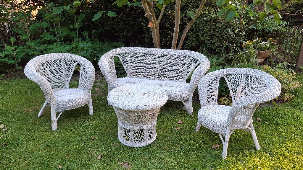Retro rotan salon / tuinset, Ophalen, Gebruikt