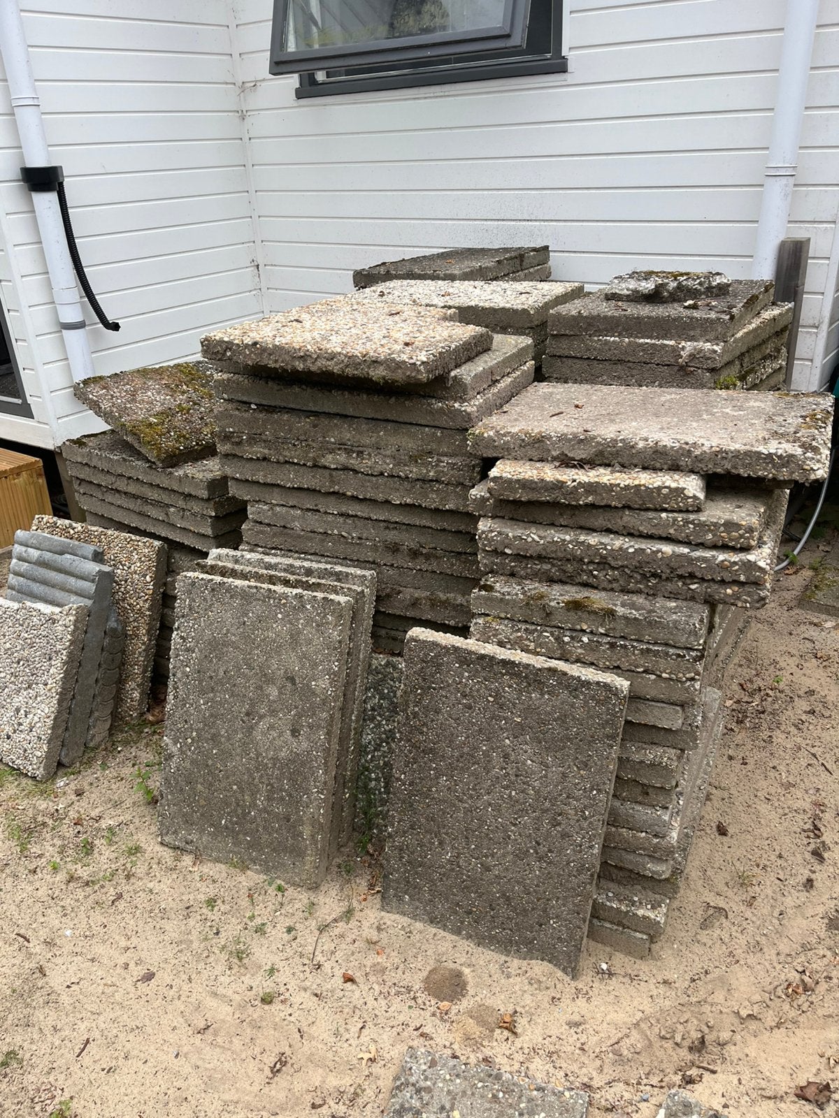 Grindtegels 60x40, 50x50 en 30x30, Tuin en Terras, Ophalen, Zo goed als nieuw, Beton, Terrastegels