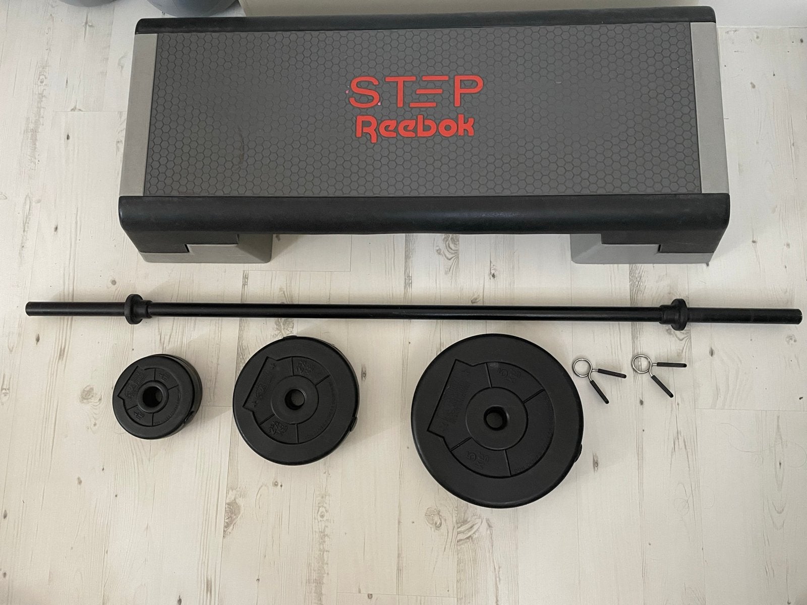 Reebok Stepbank met Halterset - Body Pump, Ophalen, Gebruikt, Armen, Stepbank
