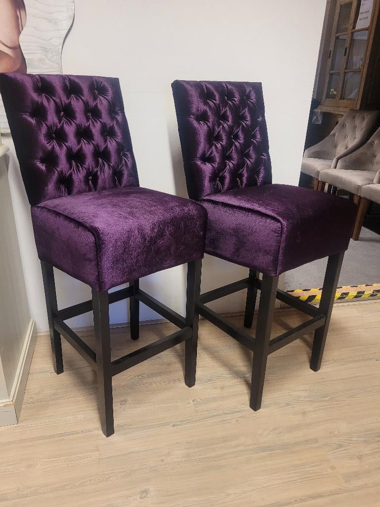 *OPRUIMING* 2 Barstoelen Gerard Paars €518,- NU €399,- (6), 2 krukken, Ophalen of Verzenden, Nieuw, 60 tot 90 cm