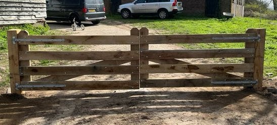 Eiken landhekken, Ophalen, Zo goed als nieuw, Hout, Tuinhek