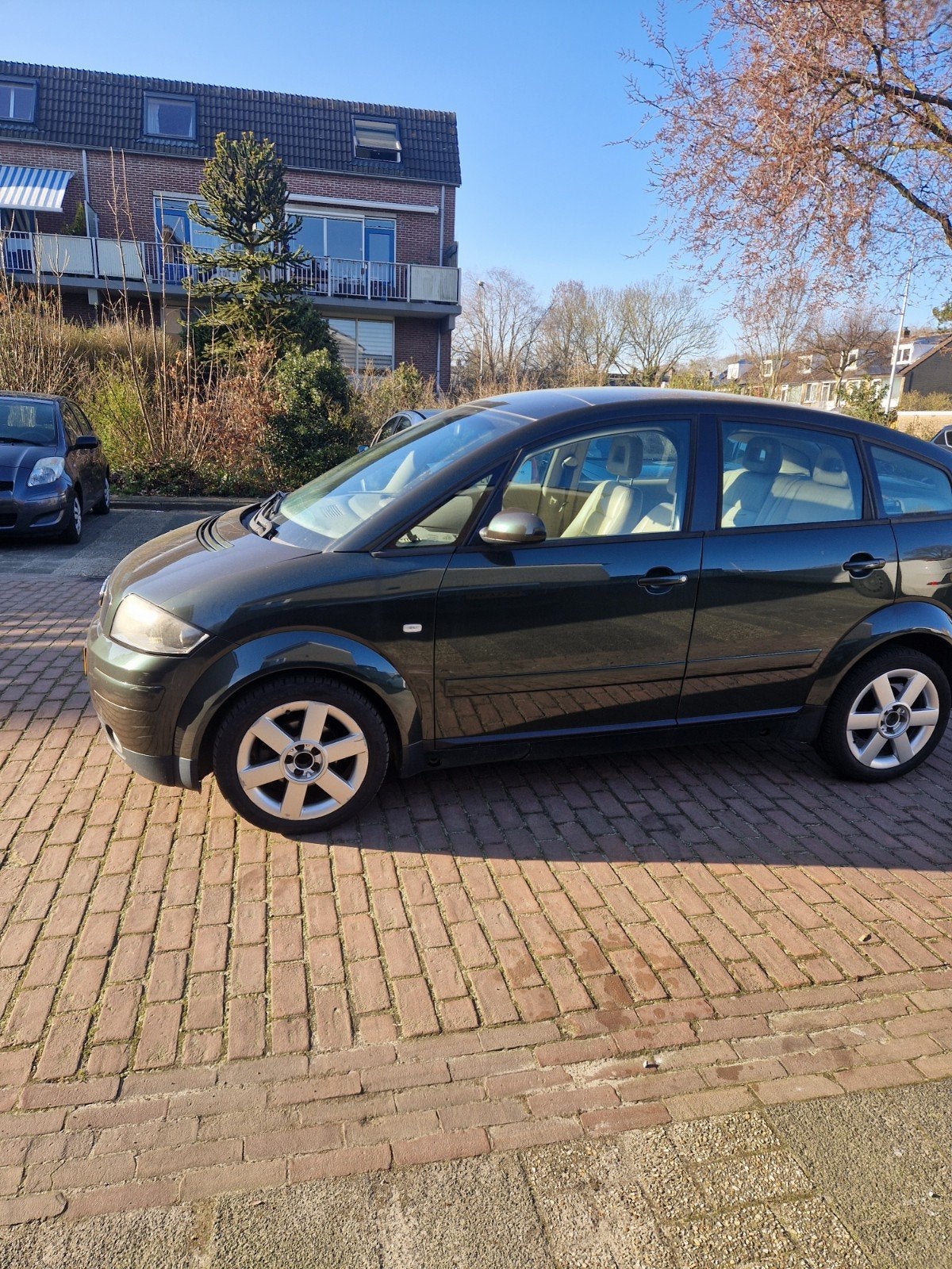 Audi A2 1.4 55KW 2001 Groen, Auto's, Audi, Voorwielaandrijving, 74 pk, 31 €/maand, 4 cilinders