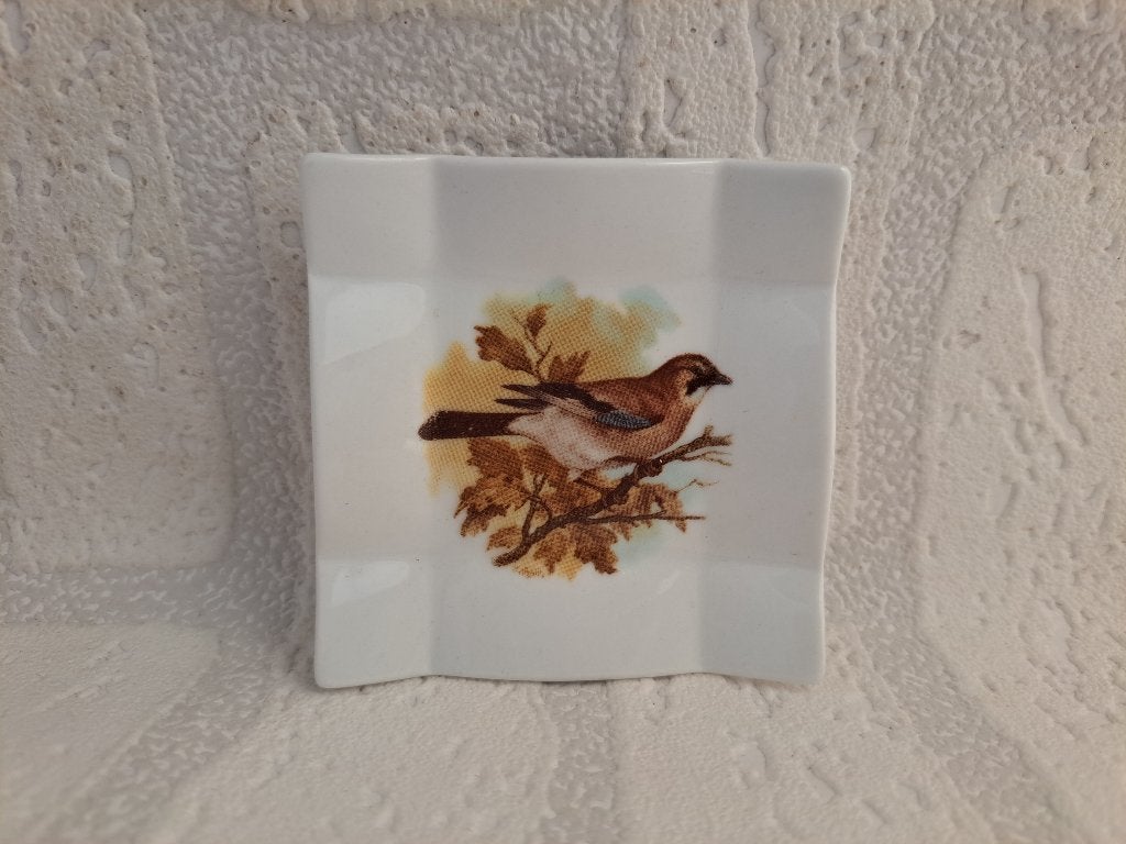 Amuseschaaltje met Vlaamse gaai vogel, porselein 8x8x1.5cm, Nieuw, Ophalen of Verzenden, Schaal of Schalen, Overige stijlen