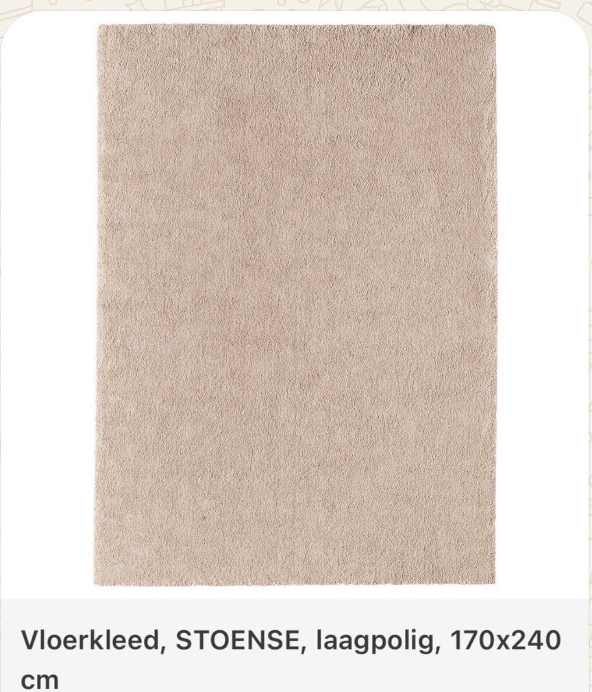 Vloerkleed STOENSE, laagpolig, 170x240 cm, beige, Ophalen, Gebruikt, Beige, 150 tot 200 cm