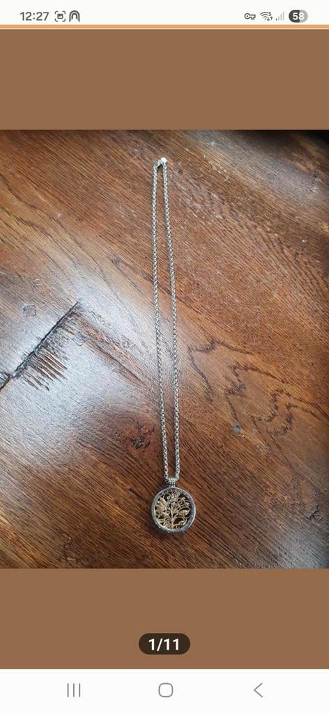Nikki Lissoni verzilverde ketting met hanger, Sieraden, Tassen en Uiterlijk, Kettingen, Nieuw, Ophalen of Verzenden, Zilver, Overige materialen