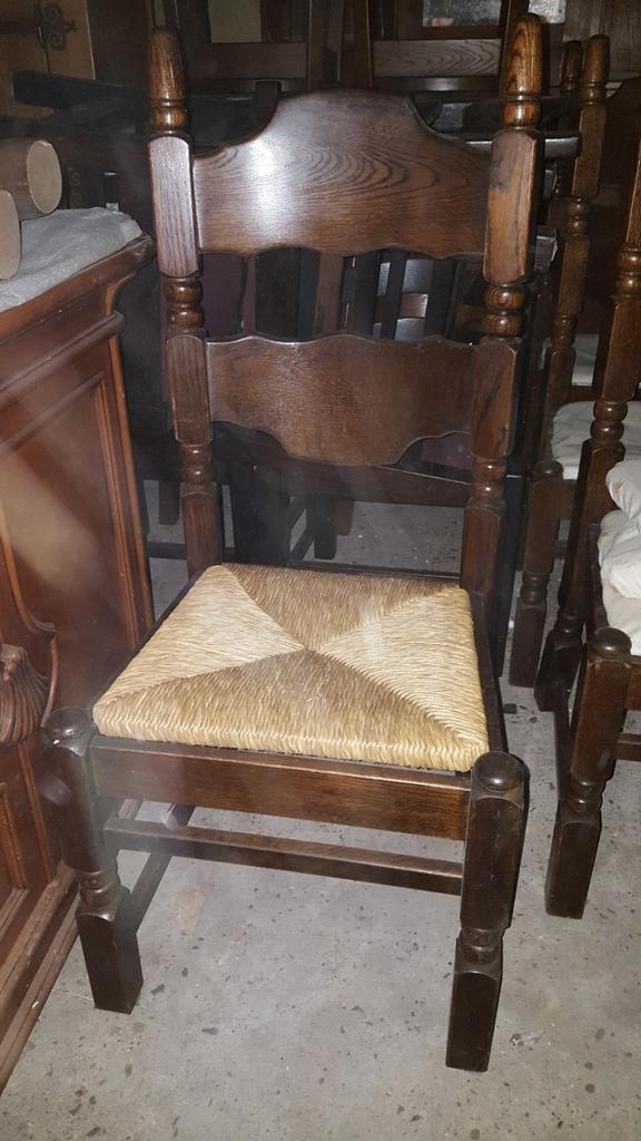 6 eiken eetkamers stoelen, Ophalen, Bruin