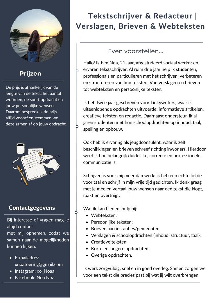 Tekstschrijver & redacteur: verslagen, brieven en webteksten, Ophalen of Verzenden, Nieuw