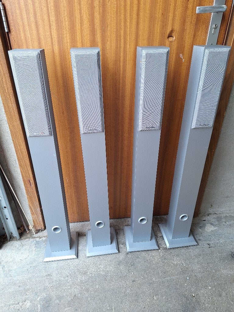 5-delige speakerset: 4 vloerstaand (92cm) + subwoofer, Audio, Tv en Foto, Gebruikt, 60 tot 120 watt, Surroundset, Geschikt voor surround/home cinema