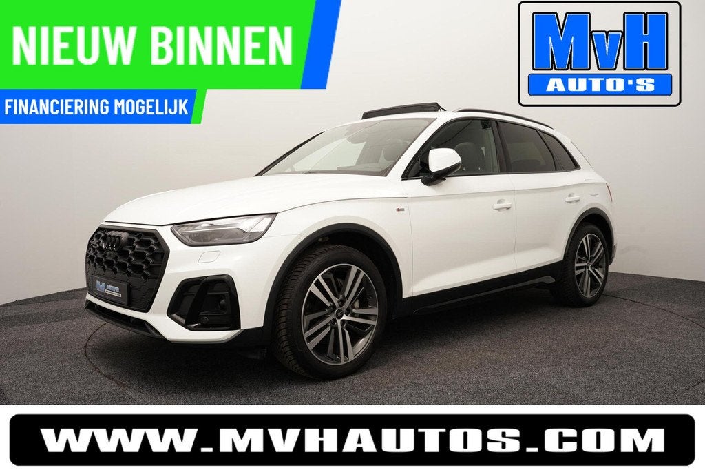 Audi Q5 50 TFSI e S edition|LUCHTVERING|RS-ZETELS|MATRIX|PAN, Auto's, Audi, Automaat, Gebruikt, Zwart, 4 cilinders