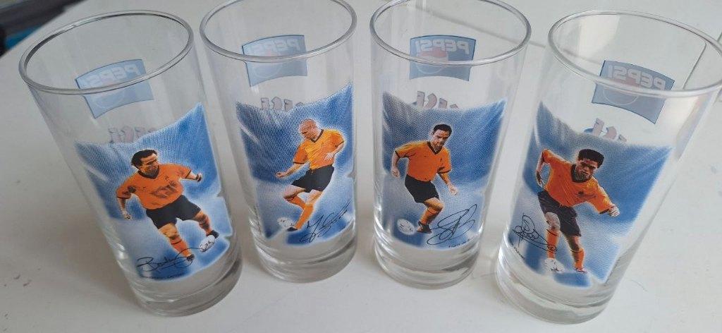 Oranje Team Glazen 4 stuks, Verzamelen, Ophalen, Zo goed als nieuw, Frisdrankglas