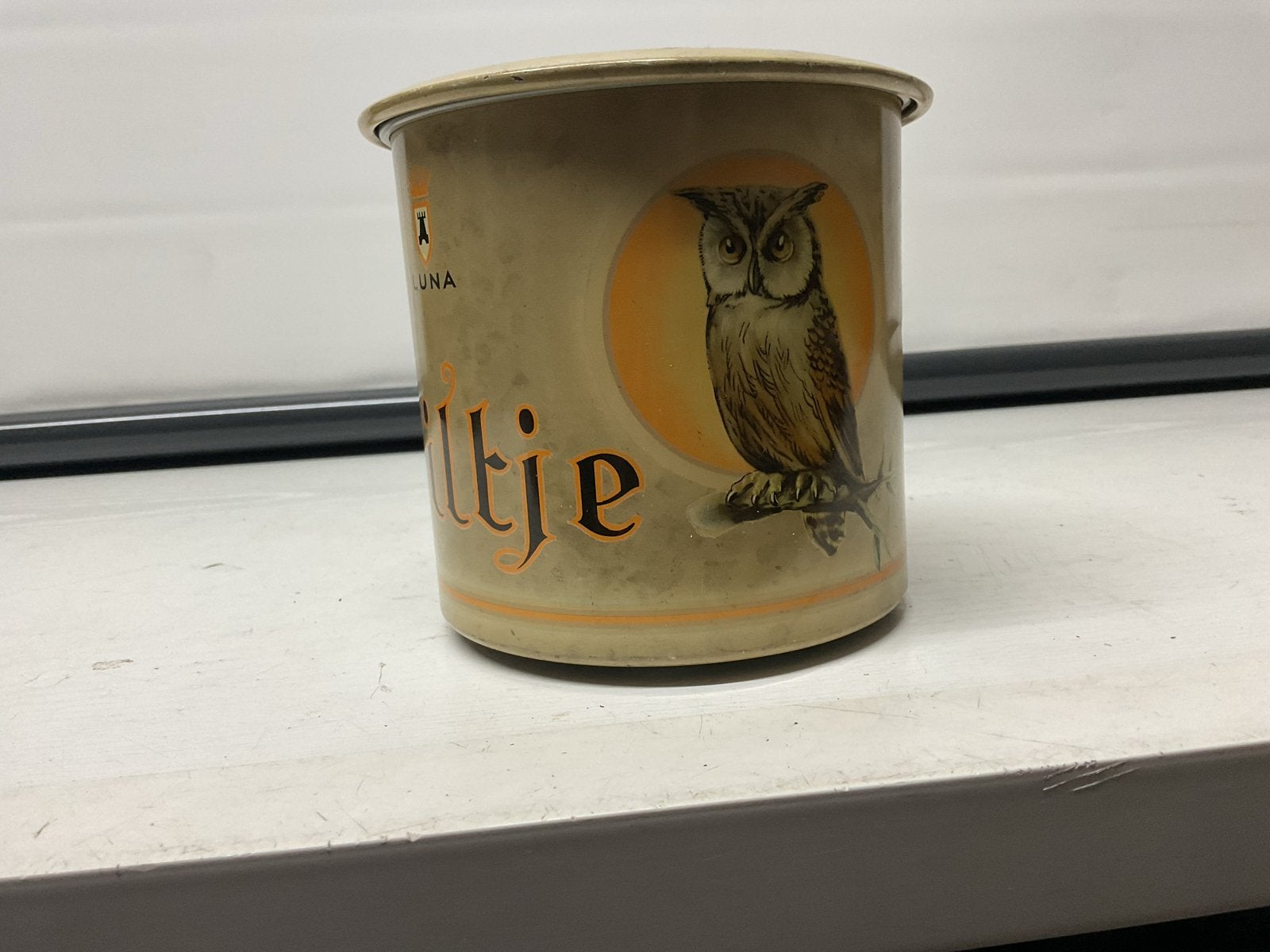 Vintage Luna Uiltje sigarenblik - La Bolsa Kampen, Ophalen of Verzenden