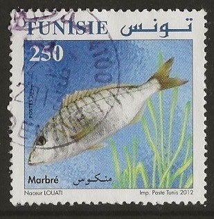 Tunesie 138, vis2 voor jdvph, Verzenden, Tunesië, Gestempeld