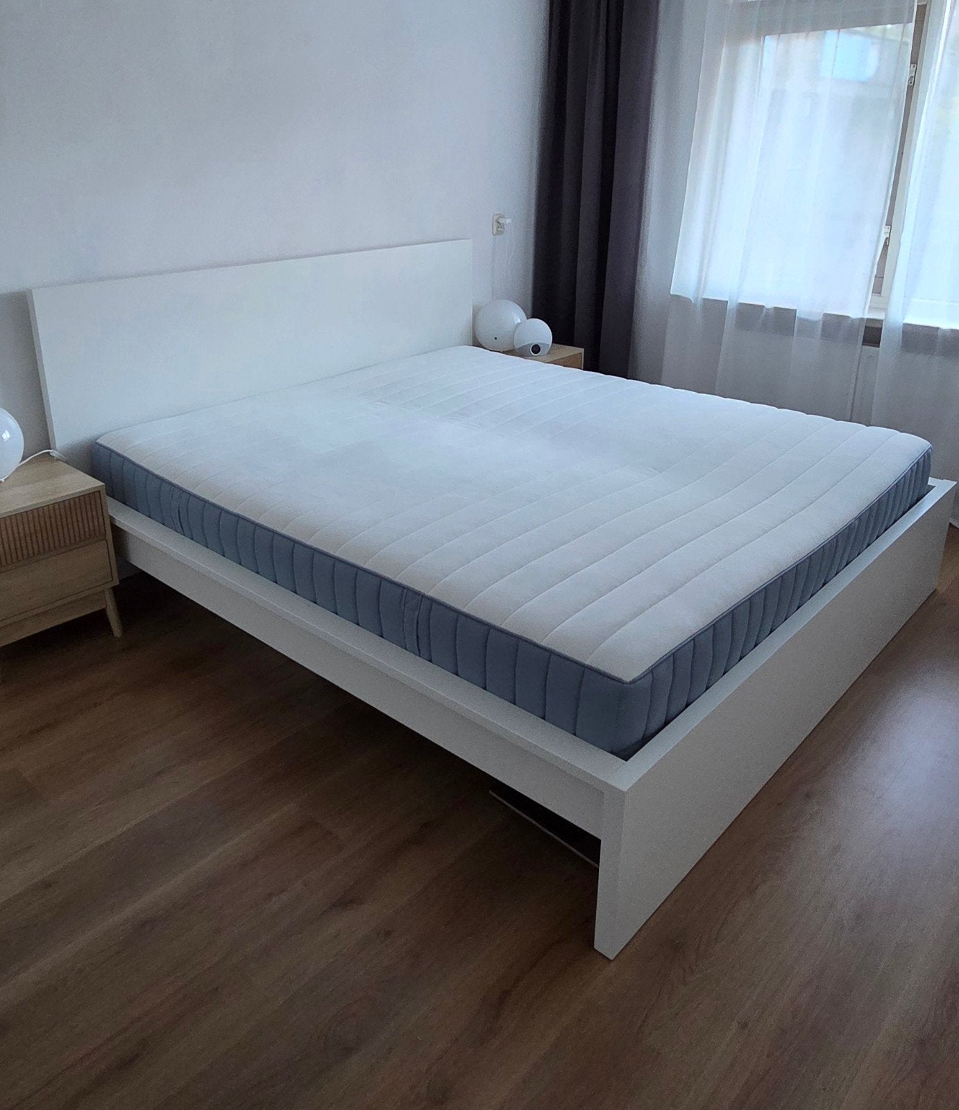 IKEA Malm bed wit 180x200 met 2 lades + Luroy lattenbodem, Ophalen, Gebruikt, Wit, Tweepersoons