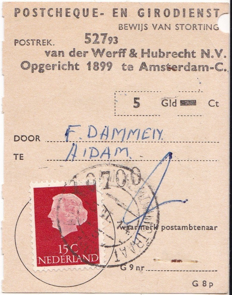 Postaal document – Bewijs van storting – kenmerk G8p, Verzenden, Overige typen