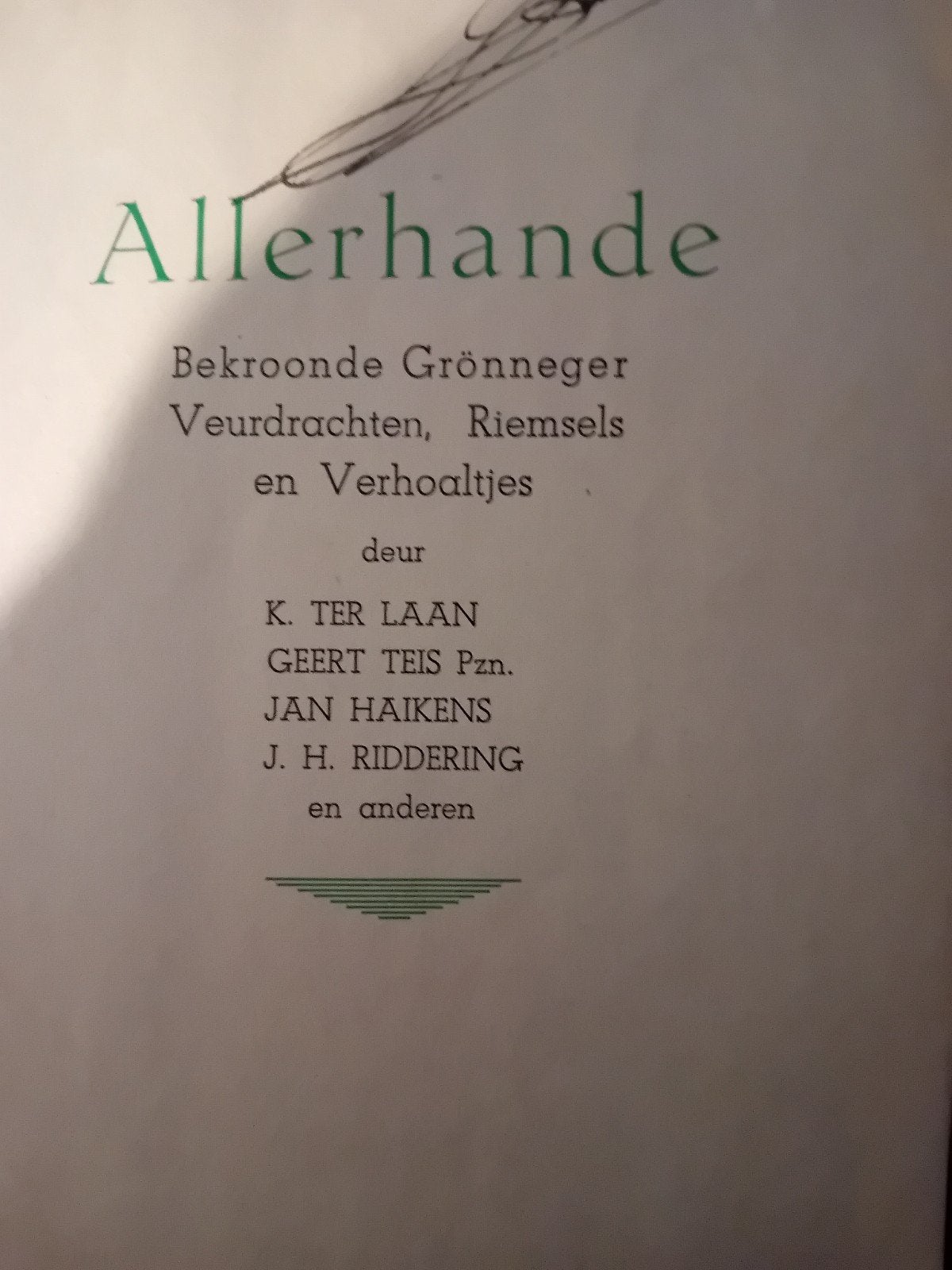 Allerhande. Groninger veurdrachten en riemsels., Boeken, Ophalen of Verzenden