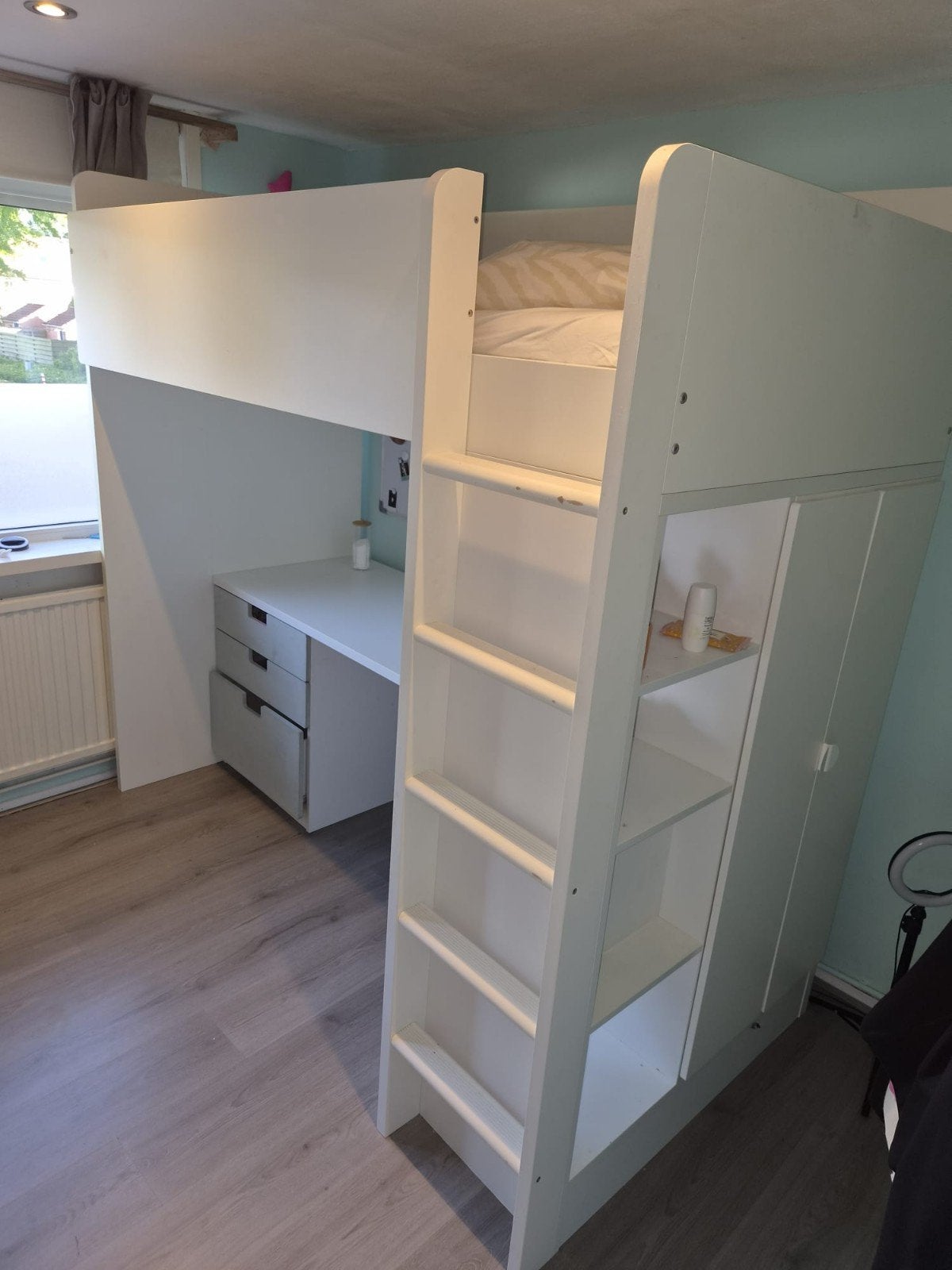 IKEA SMÅSTAD Hoogslaper met bureau en kast, Kinderen en Baby's, Ophalen, Gebruikt, Hoogslaper