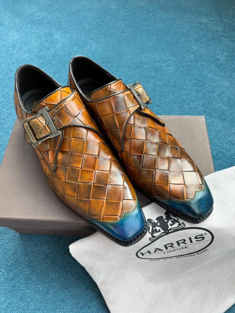 NIEUW Harris Monk Instappers Vlecht UK10 Brown/Bluepoint, Kleding | Heren, Schoenen, Overige kleuren, Verzenden, Nieuw, Gespschoenen