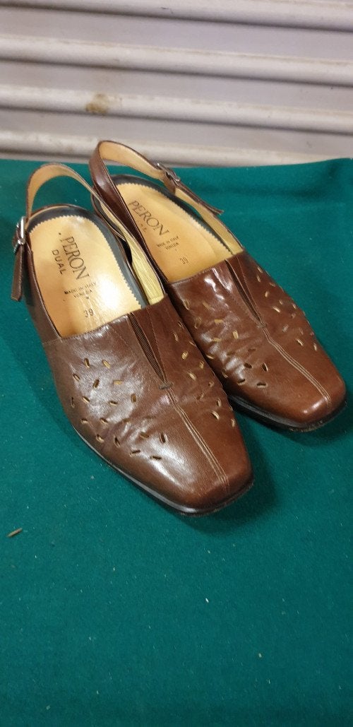 dames schoenen bruin leer open,, Kleding | Dames, Ophalen of Verzenden, 'T Olde Gre-j, Info@toldegrej.nl, Endepoelstraat 20f Didam