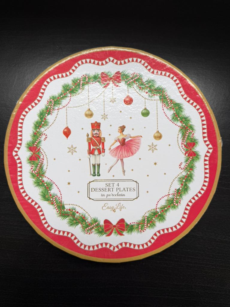 Magie De Noël ontbijtborden set 4, Huis en Inrichting, Ophalen of Verzenden, Nieuw, Overige stijlen, Bord(en)