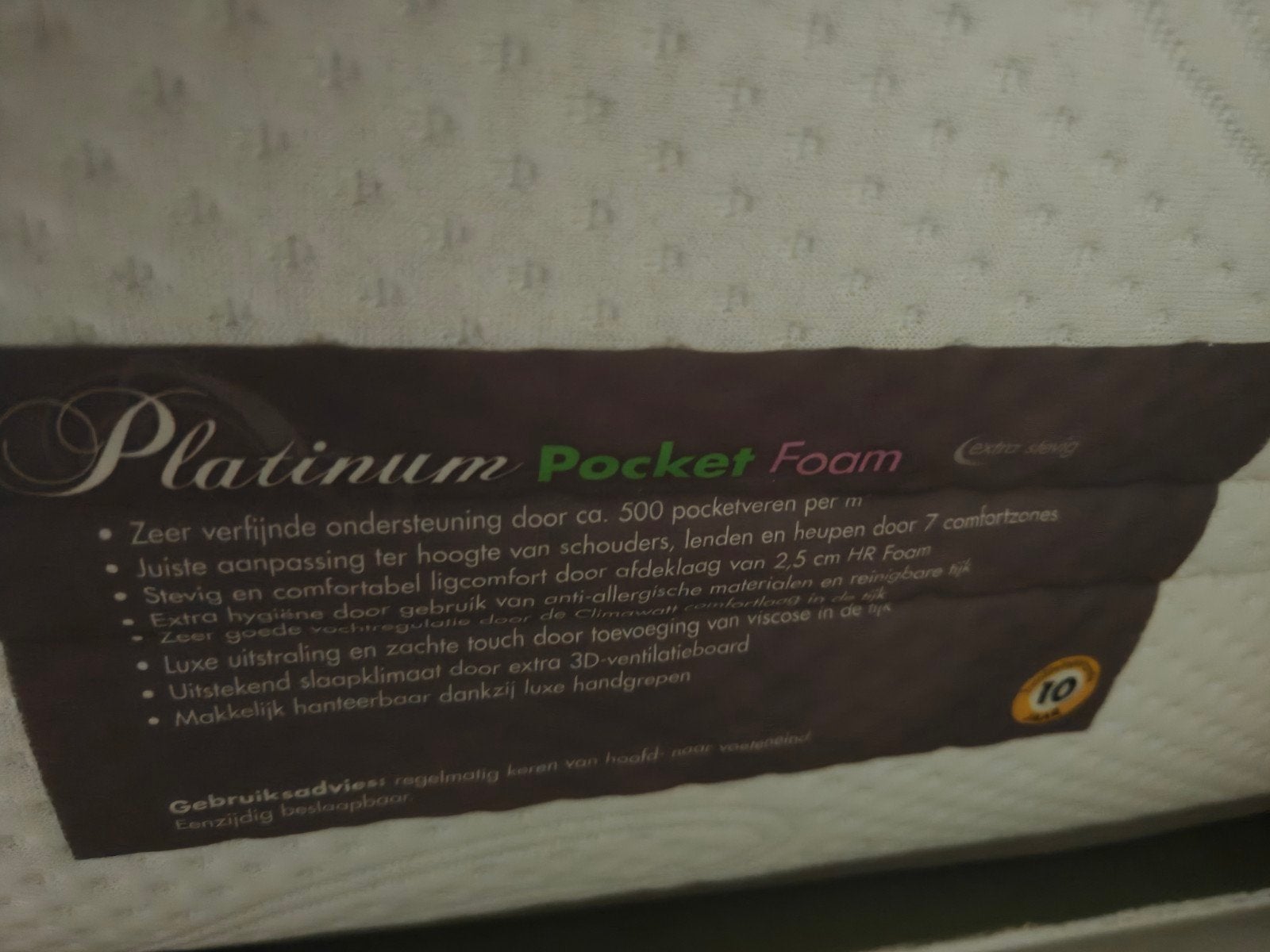 2x Beter Bed Platinum Pocket Foam matras 70x200 - ZGA, Ophalen, Zo goed als nieuw, Matras, 200 cm