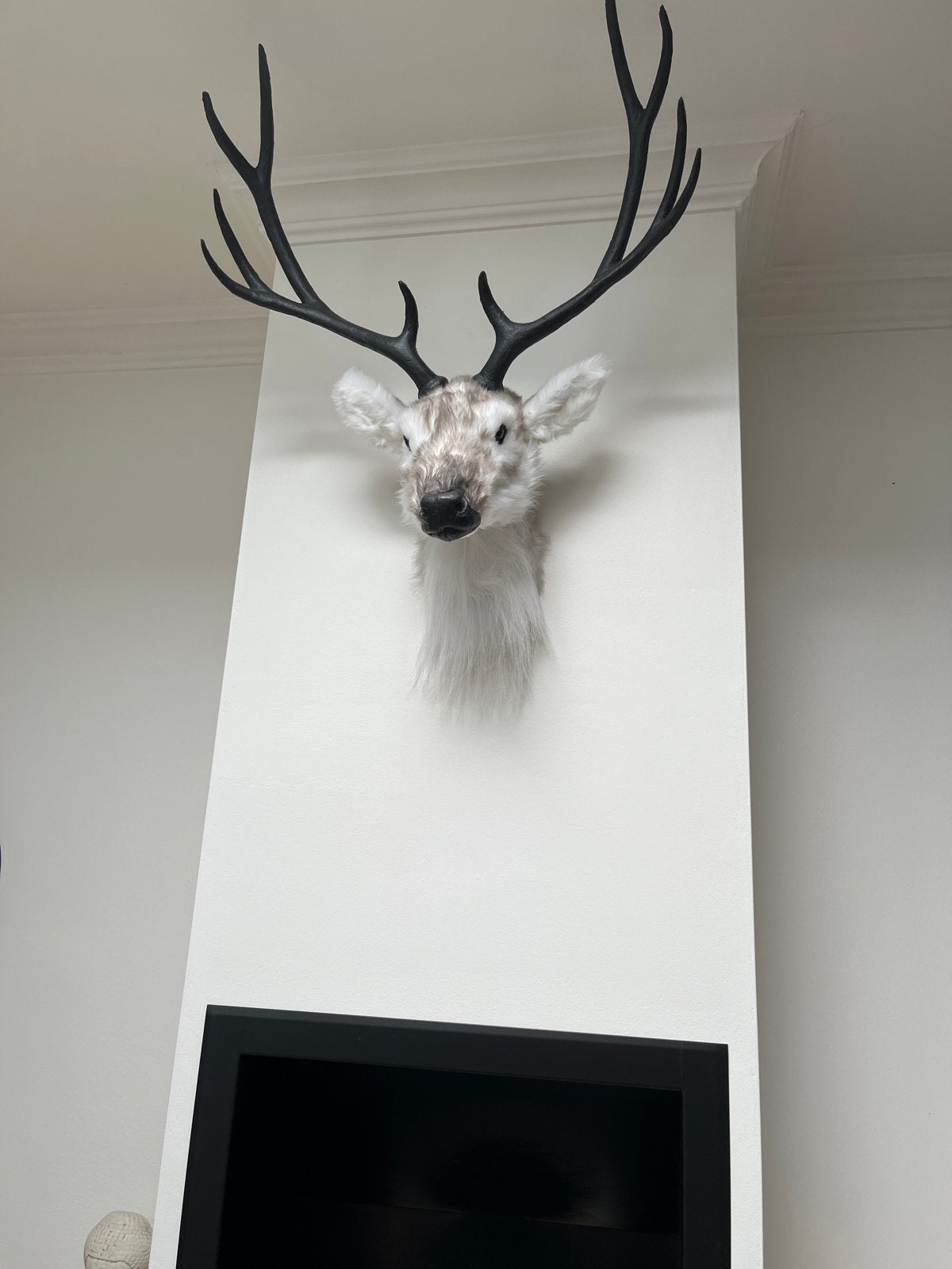 Decoratieve Hertenkop met Gewei - Wit/Zwart, Ophalen, Zo goed als nieuw, Modern, Wit